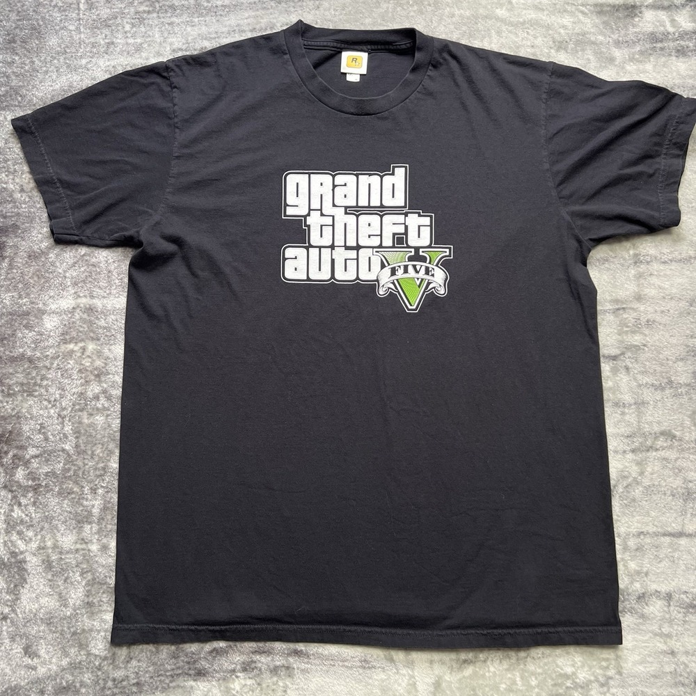 Vintage Y2K GTA 5 Grand Theft Auto V Video Game Gaming Tee Rockstar T Shirt XL